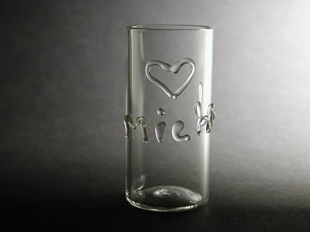 Verre d'eau de vie avec initiales, nom ou chiffre